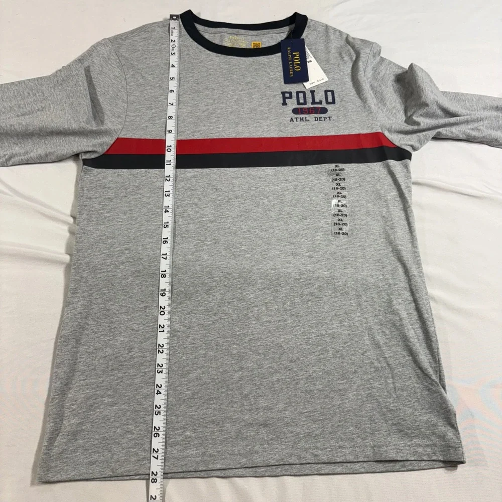 Polo Ralph Lauren Shirt Boys XL Gray Long Sleeve 1967 Athl Dept Graphic Tee NWT - Picture 7 of 7